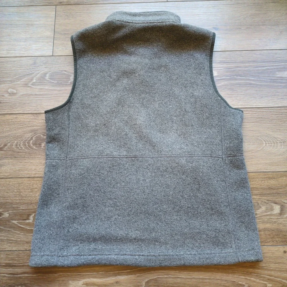 LL Bean Fleece Vest Grey Mountain Classic Full Zip Recycled Mens L.L. Medium REG